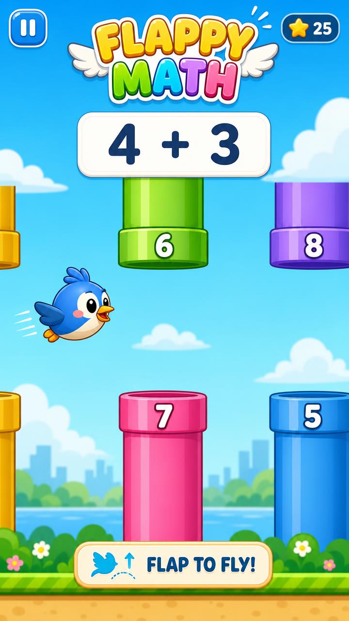 Flappy Math classroom activity screen